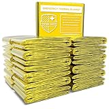 Swiss Safe 25 Pack Mylar Emergency Blankets for Survival - Compact & Insulated for Cold Weather - Designed for NASA, Outdoor, Running, Camping, Survival, First Aid Car Kit - Gold, 25 Pack
