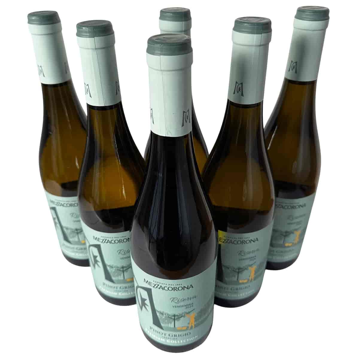Pinot Grigio Riserva DOC 2024 - Mezzacorona - 6×0,75 L | Fruchtige Zitrusnoten; feine Mineralität; elegante Struktur; sanfter Schmelz; klarer Trinkfluss; vielseitiger Speisebegleiter