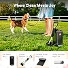 Dog Poop Trash Can Outside with Poop Scooper for Dogs, 12L/3.2Gal Metal Outdoor Garbage Can with Lid Suitable for Small, Medium and Large Dogs (Tungsten Steel)