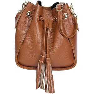 Sac CUIR femme bandoulière |Sac CUIR femme Italien | Sac à main femme | Sac Bourse Femme CUIR bandoulière |Sac Pompon 'Abril' ANCIEN PRIX 90,00 EUR