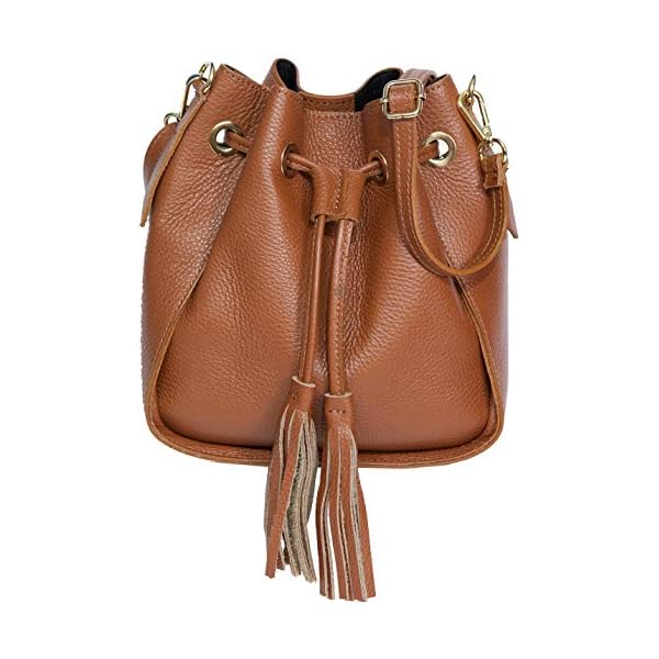 Sac CUIR femme bandoulière |Sac CUIR femme Italien | Sac à main femme | Sac Bourse Femme CUIR bandoulière |Sac Pompon 'Abril' ANCIEN PRIX 90,00 EUR