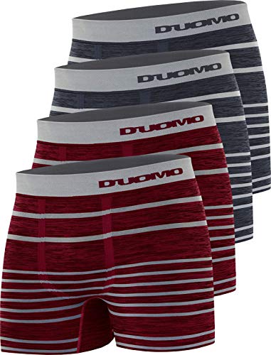 Duomo Boxer Conjunto de Cuecas 4 Peças, Masculino, Vermelho/Cinza, G