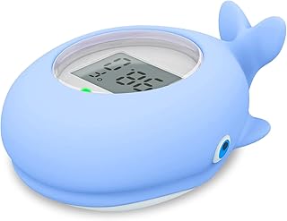 Baby Bath Tub Thermometer for Infant, Bathtub Water Temperature Room Thermometer, Safety Floating Bathing Toy, Newborn Essentials Stocking Stuffers, Christmas Gifts for Kids - New Upgraded Waterproof