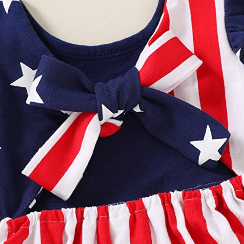 Younger Tree 4Th Of July Toddler Outfits Baby Girl Dress Backless Stars And Stripes Dress Independence Day Clothes (Red Stripe Backless Dress, 4-5T) #TOP4
