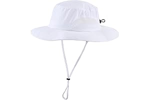 UPF50+ White Sun Hat Men with Wide Brim