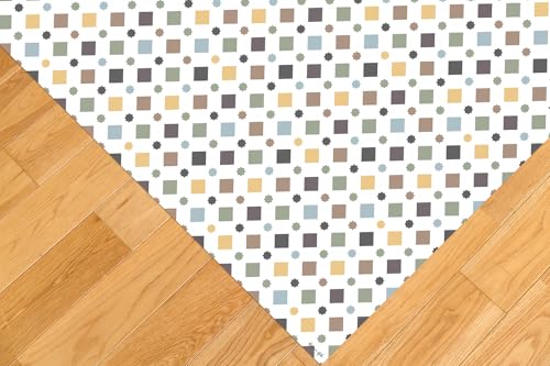 Miniatura 3 de Dobleuve Estudio Alfombra Vinílica Hidráulica 30 Color Multicolor 120x120 Cm Alfombra Cocina Lavable Antideslizante Alfombra Vinilica Suelo Vinílico Alfombra Vinilo Salón