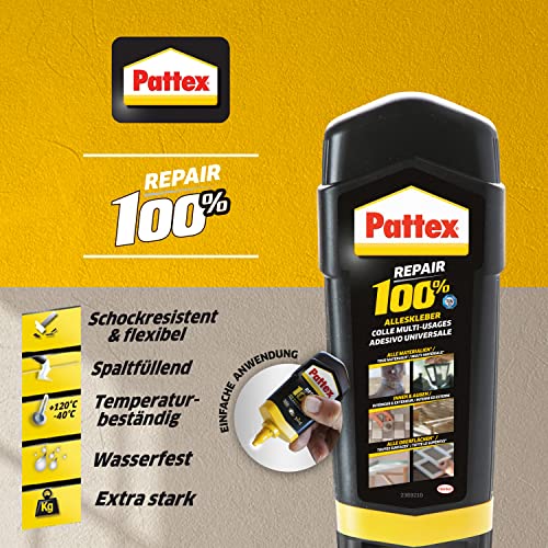 Pattex Repair 100% Alleskleber, starker Kleber für den Innen- und Außenbereich, Klebstoff zur Reparatur für verschiedene Materialien, 1x100g