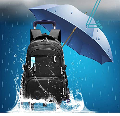 Backpack Rolling Rucksacks Wheeled Suitcases Children School Trolley Bag Gray 6 Wheels #TOP7