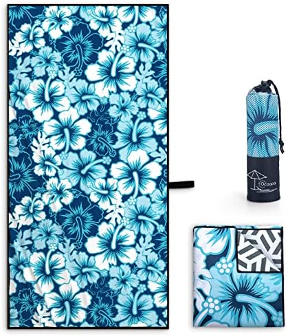 OCOOPA Sand Free Beach Towel Microfiber, Extra Large 63x31 inches Oversized Travel Towel, Lightweight Compact Beach Accessories, Large Micro Fiber Beach Towels
