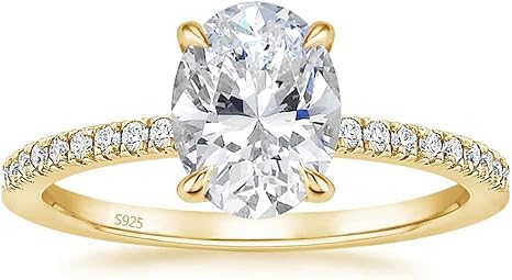 Zakk Anelli da donna in argento 925 ovale con zirconi 1,5 ct