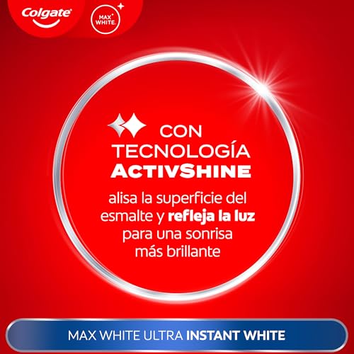 Miniatura 3 de Colgate Max White Ultra Pasta de dientes Efecto Instantáneo, Blanquea las Manchas Profundas en 3 Días, la Tecnología ActiveShine Suaviza la Superficie del Esmalte para Reflejar la Luz, Sabor Mejorado