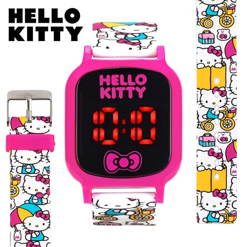 Hello Kitty Kids' LED Watch – Bright Digital Display with Fun Printed Silicone Strap and Adjustable Fit for Wrists 5.5" to 8" – Adorable and Durable Design4