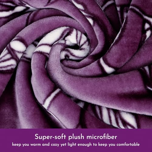Image of Signature All Season Double Bed Blanket | Super Soft Plush, Lightweight & Cozy | 220 x 240 cm | 2.5 kg | Multi-Color Vibrant Print | Ideal for Winter, AC Use & Gifting (Midnight Bloom)