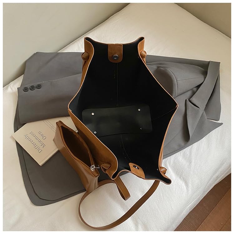 Image of Slouchy Suede Tote Bag Women Crossbody Hobo Shoulder Purses Travel Handbags