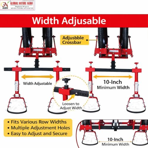 Image of Adjustable Double Wheel Weeder Cum Cultivator Machine | Manual Push Type Garden & Farm Tool for Weed Removal, Soil Loosening & Inter-Cultivation (Harrow-Stirrup-Hoe-5.5-Inch)
