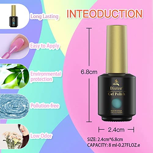 Biutee Color Changing Gel Nail Polish Set 6 Pcs 3 Temperature Mood Change Nail Gel Soak Off Uv Led Polish Gel Kit Collection Starter Manicure Gift Home/ Salon(8 Ml) #TOP3