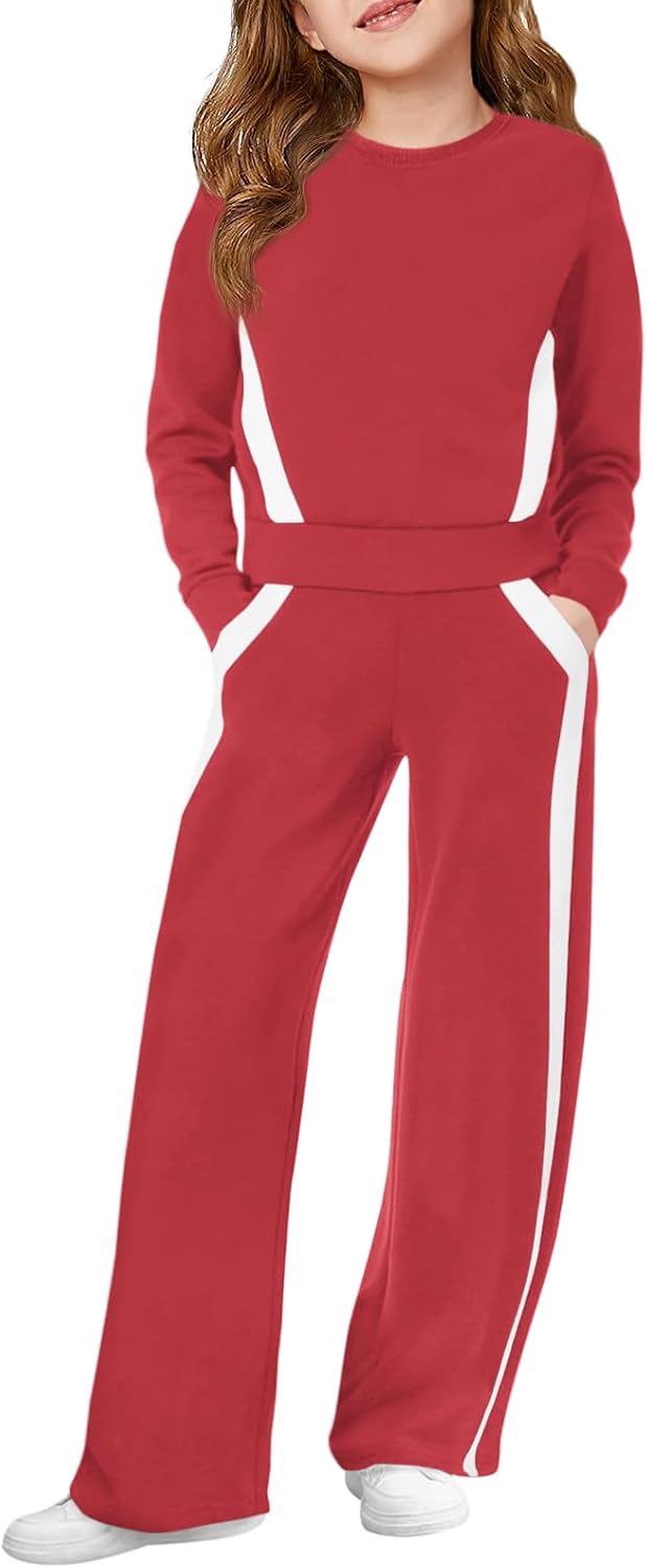 Haloumoning Girls 2 Piece Long Sleeve Sweatsuits 5-14 Years