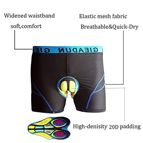 HTTOAR Culote Corto Ciclismo Hombre， Culotes Ciclista Calzoncillos Transpirable y de Secado Rápido Calzoncillos Bici (Azul Negro, Medium) - imagen 7
