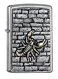 Zippo Scorpion on The Wall Emblem-Street Chrome Collection 2018 Sturmfeuerzeug, Silber, 6 x 4 x 2 cm