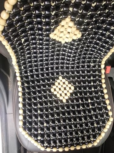 Image of Q1 Beads LDxBlack Bead Car Seat Wooden Cushion Cover pad in Acupressure Sitting for All The Cars /SUVs /Office Chair /Truck (1 Pack)