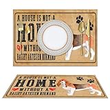 A House Is Not A Home Without A Dog Basset Artésien Normand Lot de 4 sets de table décoratifs en PVC pour cuisine, table à manger, table à manger, motif animal, chiot - Lavables, résistants à la