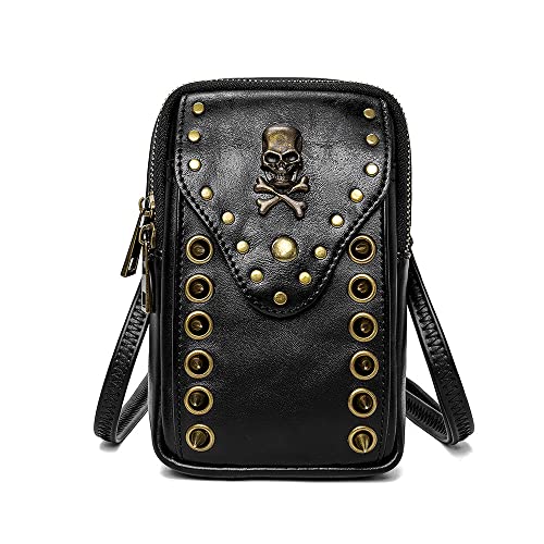 Sac à main pour téléphone avec rivets et bandoulière réglable pour femme active