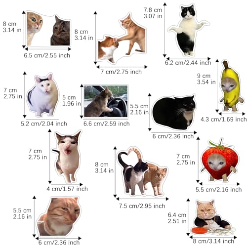 Imán Decorativo de Vinilo GTOTd Gato Divertido 12 Unidades miniatura 2