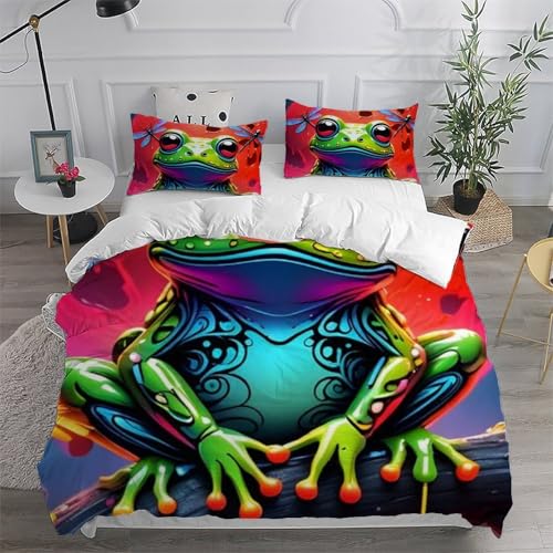 Housse de couette double imprimé 3D microfibre animaux enfants - 6