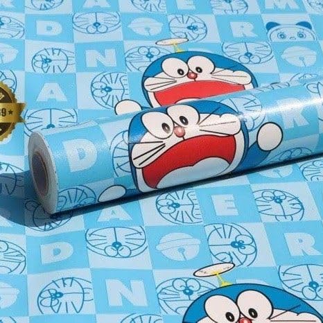 Image of FOKRIM Doremon Wallpaper for Walls Sticker 45x300cm (14.59 SQFT) - Peel and Stick Removable, Self-Adhesive, Waterproof Wallpaper for Home, Kids Room, Play Room
