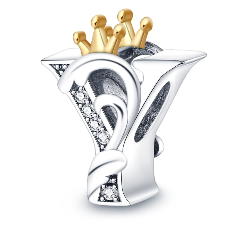 QIKAOLA 925 Sterling Silber Buchstabe Charms A-Z Alphabet Pe