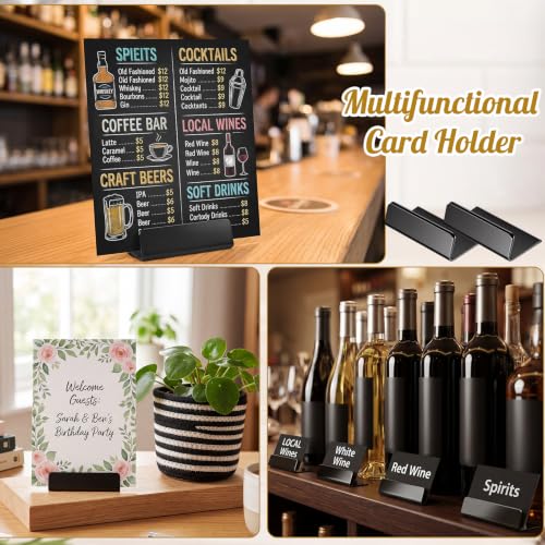 Image of 30 Pcs Table Number Holders Black Glossy Finish | Metal Place Card Stands for Weddings Parties, Display Price Tags Food Signs, Restaurants Events, 1.6 inchx0.5 inchx0.6 inch