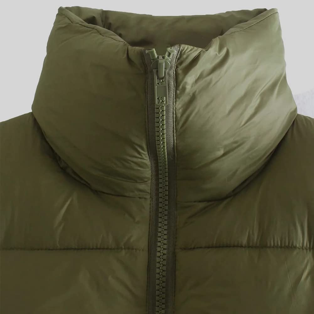 KEOMUD Women's Winter Crop Vest Lightweight Sleeveless Warm Outerwear Puffer Vest Padded Gilet
