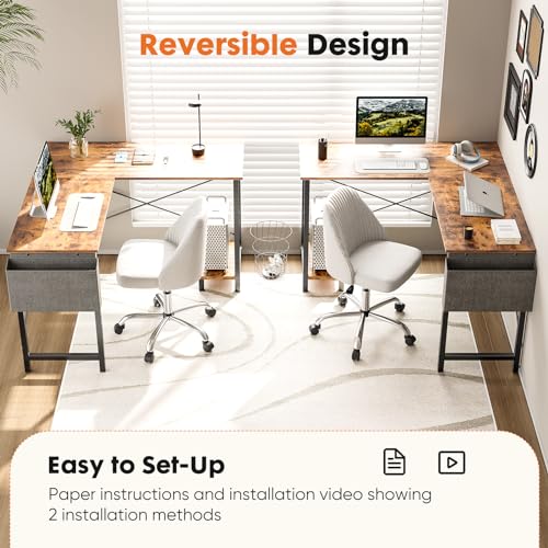 image for Sweetcrispy L Shaped Computer Desk - Gaming Table Corner Desk 50 Inch 