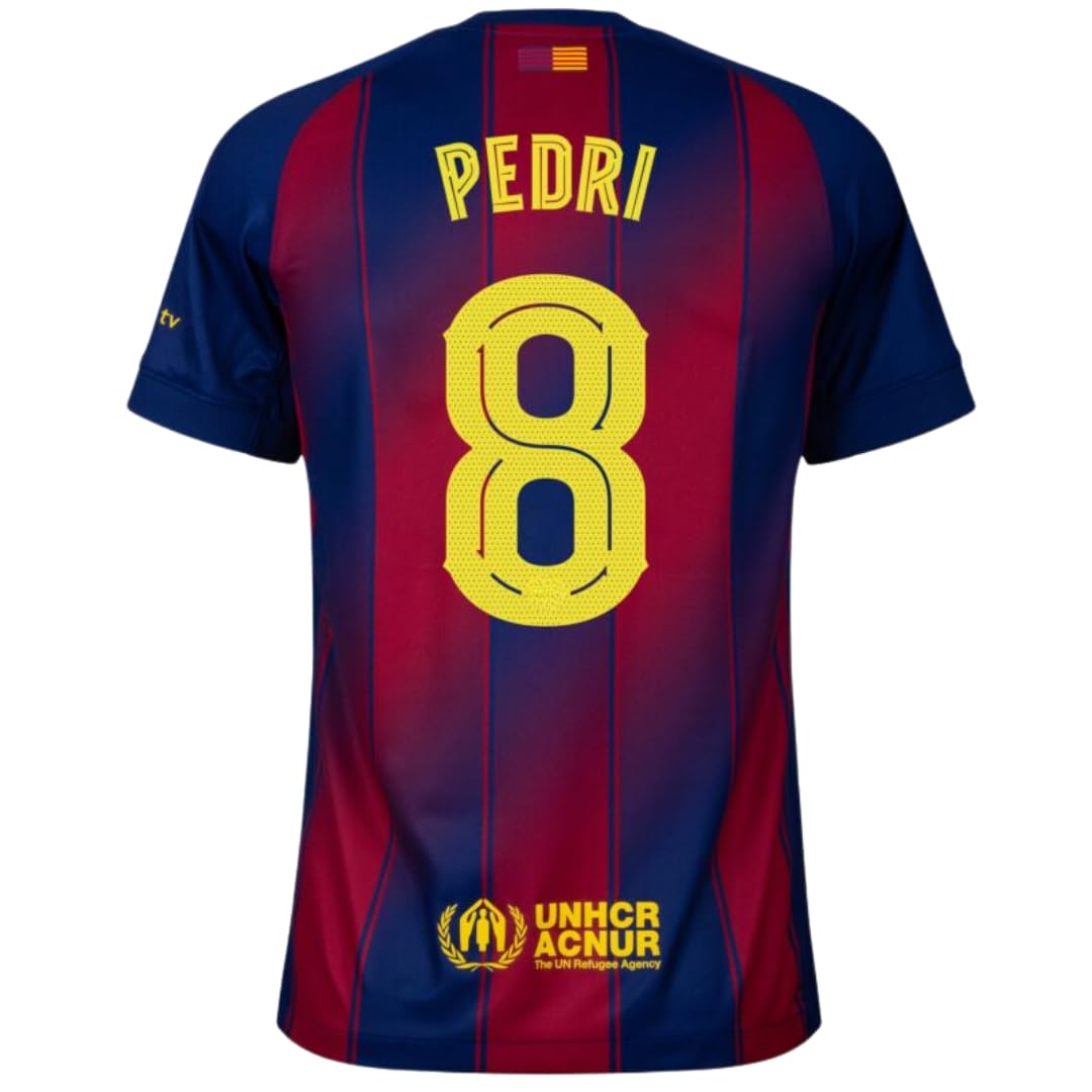 Pedri #8 Men’s Soccer Jersey Fan Edition – Short Sleeve Training & Casual Shirt – Home, Away & Third Kit 2025/26 Medium Deep Royal Blue / Red