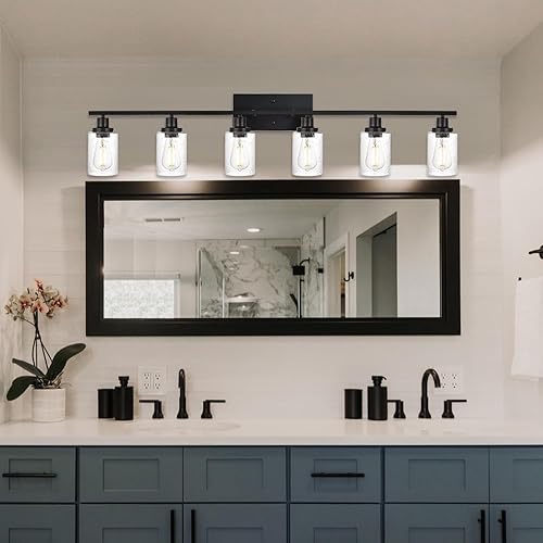 Miniatura 7 de WINSHEN Lámparas de baño de 3 luces de vidrio semillado en acabado de níquel cepillado, iluminación de tocador de 23.6 pulgadas, lámpara de montaje