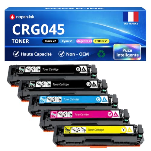 Pack toners CRG045 laser pour Canon iSENSYS MF635Cx et LBP611Cn