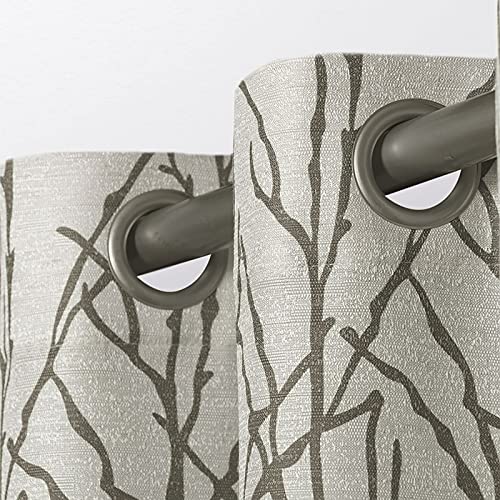 Exclusive Home Curtains Branches Linen Blend Window Curtain Panel Pair with Grommet Top, 54x96, Natural, 2 Count - Thumbnail 3