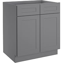 LOVMOR Kitchen Base Cabinets, Sideboard Storage Cabinet, Entryway Cabinet with 2-Drawers & Adjustable Shelf, 30" W X 24" D X 34-1/2"H