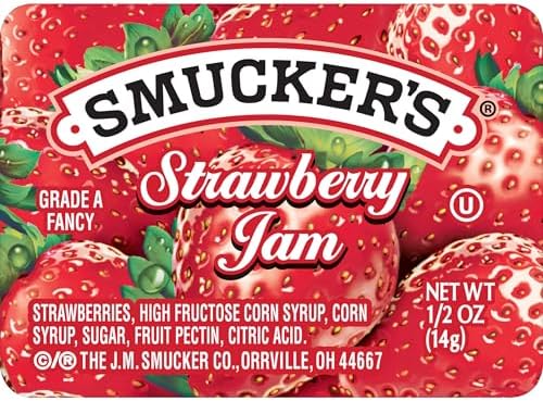 Smucker's Strawberry Jam, 0.5 Ounce (Pack of 200)