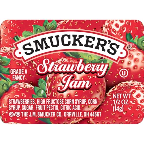 Smucker's Strawberry Jam, 0.5 Ounce (Pack of 200)