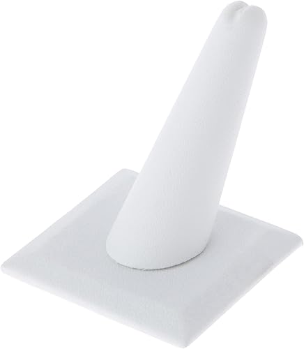 Vista 4 de Plymor Black Velvet Ring Finger Display, Single on Square Base, 2.125" W x 2.125" D x 2.375" H