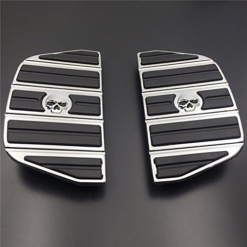 Miniatura 2 de HK - Kit de inserción de estribo de pasajero de zombi de calavera cromada, forma tradicional, compatible con modelos TOURING FLHT FLT FLTR FLHR FLHS