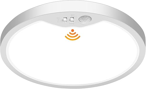 Brightever Lámpara de Techo con Sensor de Movimiento de 7 Pulgadas Cableada, 15W 1500LM Lámpara de Techo Empotrada, Ultra Delgada 0.67 Pulgadas,