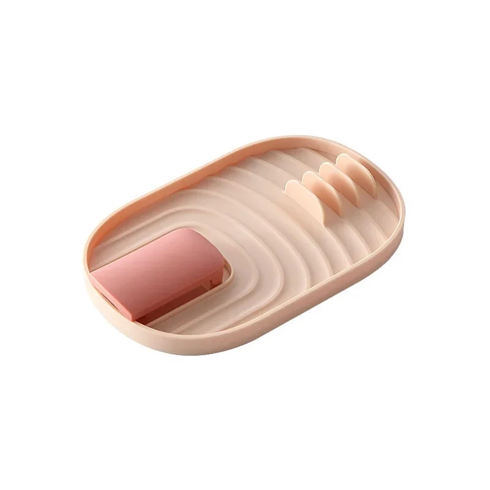 2 stücke Multifunktions Schöpfkelle Löffel Rest Halter Utensil Organizer Spachtel Racks Topf Deckel Lagerung Pad Küche Regal Kunststoff für Kochlöffel, Schöpfkellen(Pink)