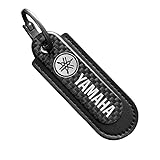 [Chaoba] ヤマハ キーケース/キーホルダー ヤマハ キーホルダー キーケース レザークレストキーフォブ キーセットバックル炭素繊維素材の革（車 家 自転車 鍵） 個性 黑 (1個) (ヤマハ)