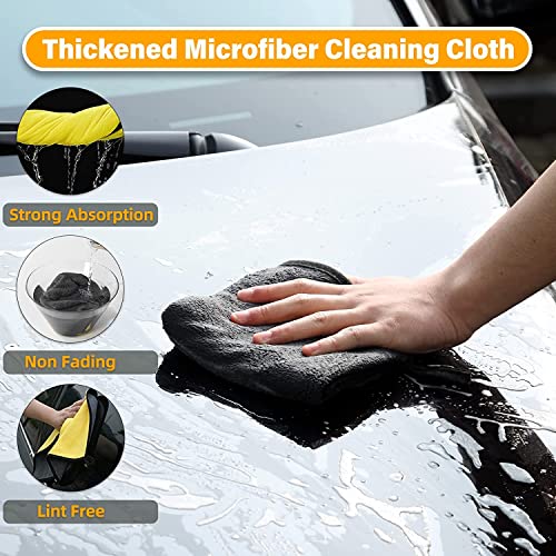 Image of Highly Absorbent, Reusable Cleaning Rags for Car, Household, Kitchen Professional Premium Microfiber Towels for Household Cleaning Dual-Sided Car Washing Detailing Towels (30*30 cm, Set of 2)