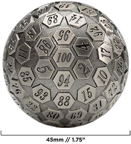 Miniatura 2 de Wiz Dice - Orbe of Predestined Fate - Dados de metal de 100 caras para juegos de aventura RPG de mesa - Dados poliédricos D100, adecuados para