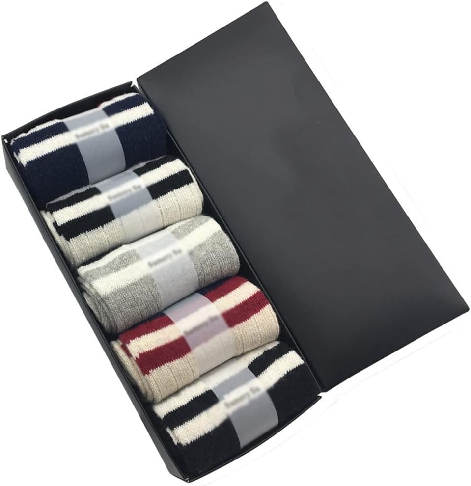 ASXDCP 5ペア/ロットウールの靴下男性冬のカシミア通気性快適な暖かい靴下男性