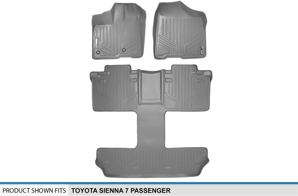 SMARTLINER Custom Fit Floor Mats 3 Row Liner Set for 2013-2020 Toyota Sienna