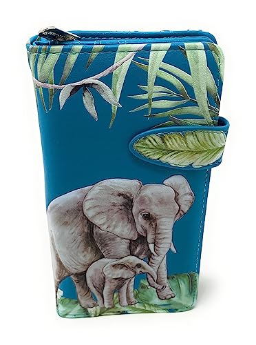 Shag Wear Elephant Jungle Large Animal Wallet for Women and Teel Girls Vegan Faux Leather 7
